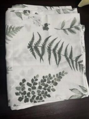 New IKEA Curtains SMASARV 2 Long Panels 57x98 FERN Botanical LEAF White/Green